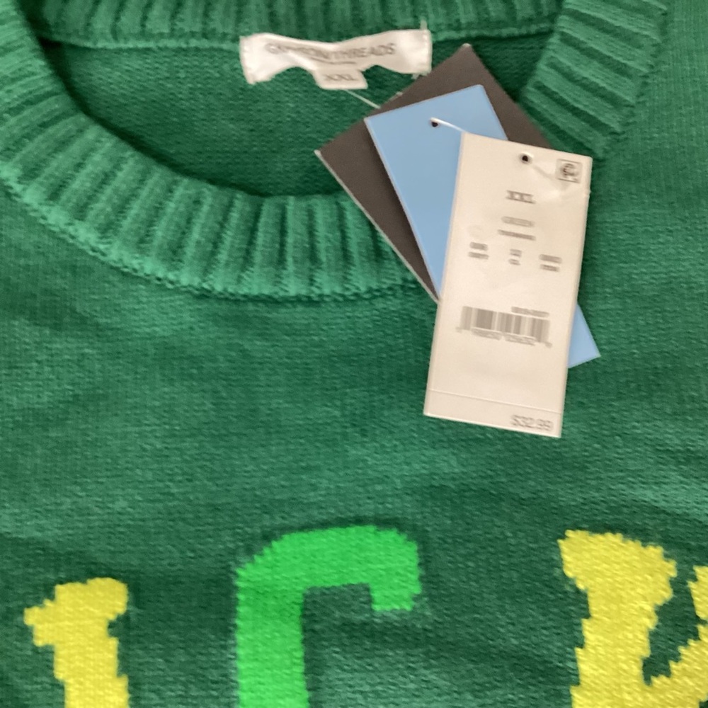 Grayson Threads Green and Yellow Crewneck Sweaters